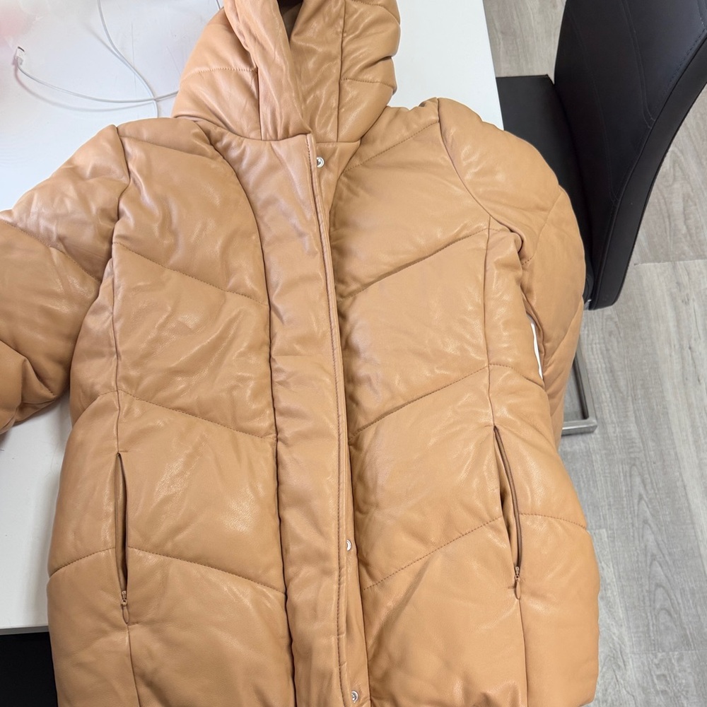 Women's Tan Puffer Jacket